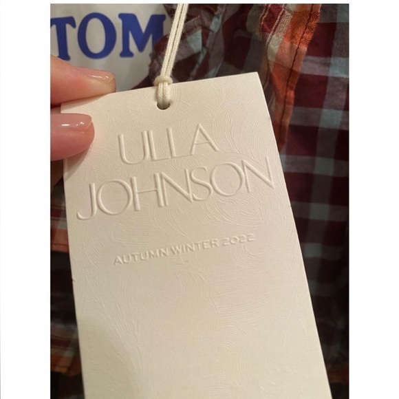 NWT Ulla Johnson Elm ruffled checked cotton-poplin mini dress - Picture 6 of 8